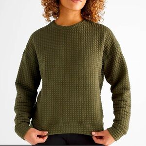 NOBULL Women's Quilted Crew Pullover (Army Green, XS EUC